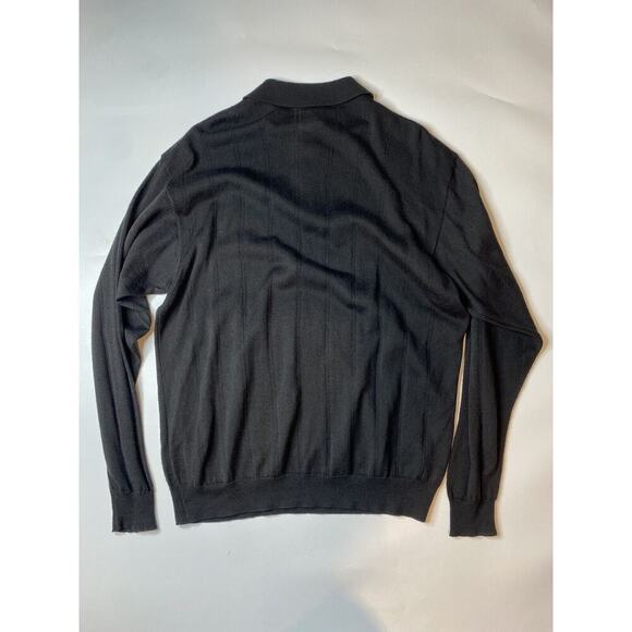 Murano Italia Wool Blend Long Sleeve Knit Mens Shirt Size XL Black - Picture 7 of 7